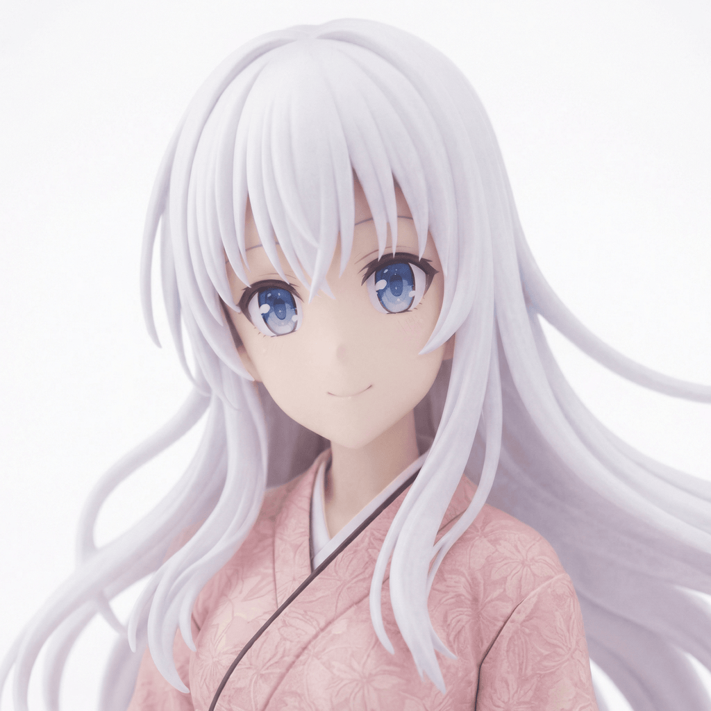 Moelina™ Elegant Anime Figurine — Soft Pink Kimono Edition