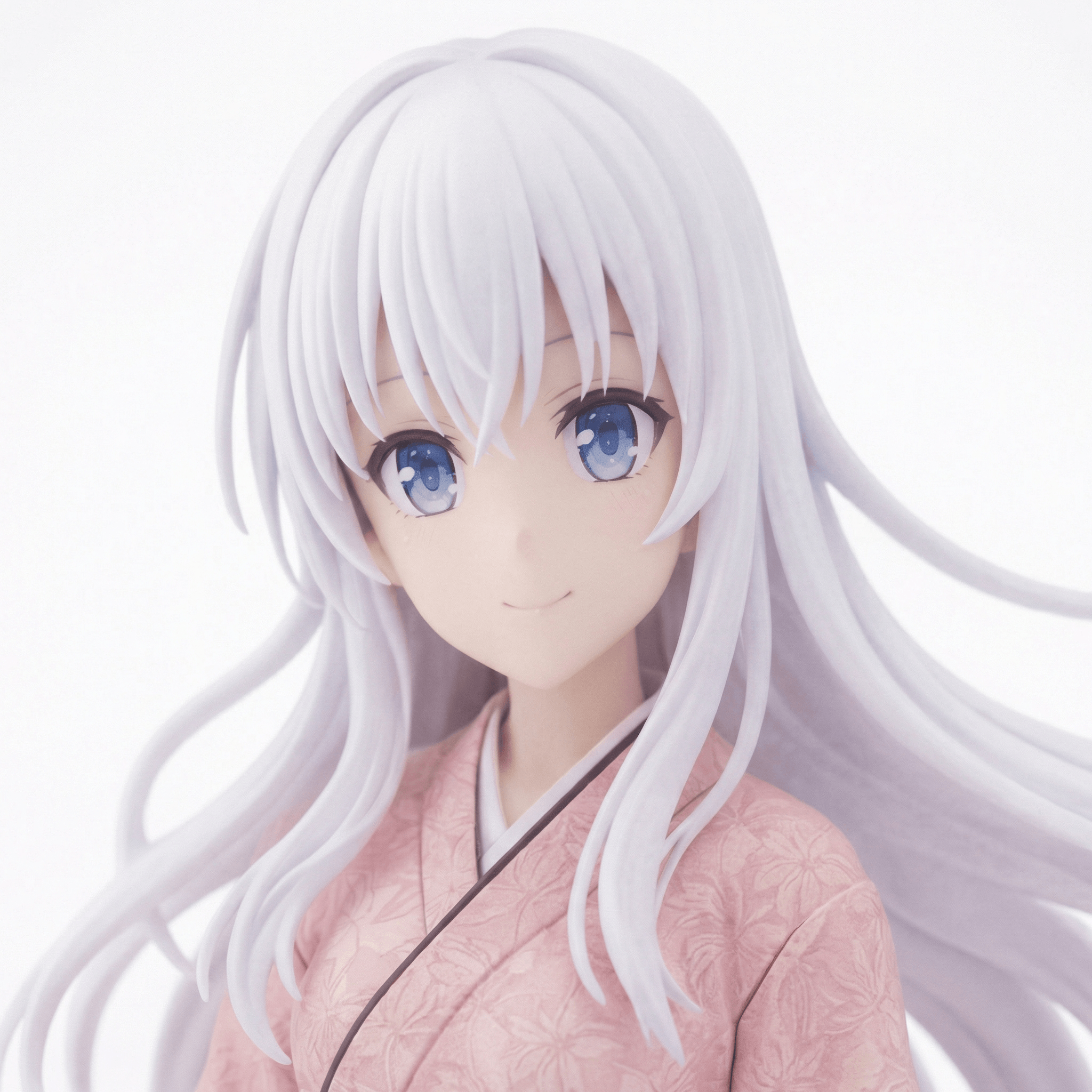 Moelina™ Elegant Anime Figurine — Soft Pink Kimono Edition